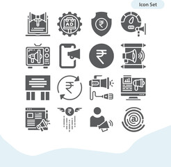 Simple set of confirmed related filled icons.