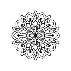 Fototapeta premium Lacy elegant pattern in circle. Mandala. Snowflake.