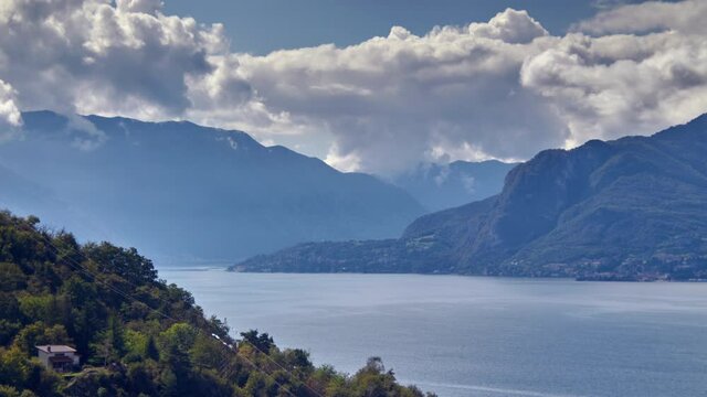 timelapse on lake Como Italy Alps