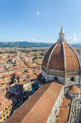 Florence Duomo. Basilica di Santa Maria del Fiore (Basilica of Saint Mary of the Flower) in Florence, Italy. Florence Duomo is one of main landmarks in Florence.