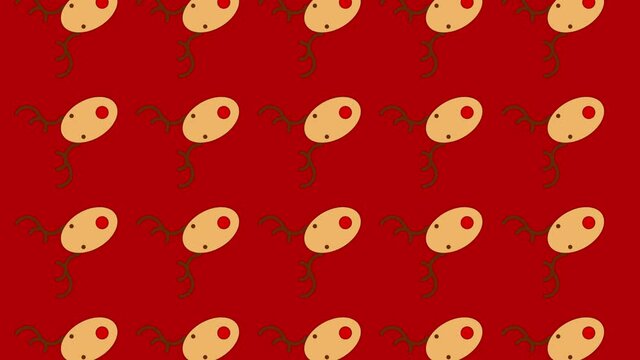 Christmas seamless pattern with deers. Winter holiday texture. Xmas background. Cartoon animation
