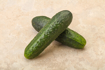 Ripe organic natural green cucumber