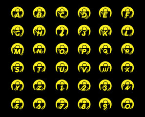 set of online shop logo bundle with letter a to z . customizable with any background and gadget. proportional for web and social media application