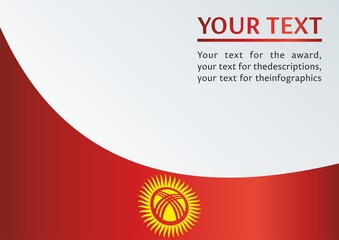 Flag of Kyrgyzstan. Kyrgyz Republic, the template for the award, an official document with the flag and symbol of Kyrgyz Republic