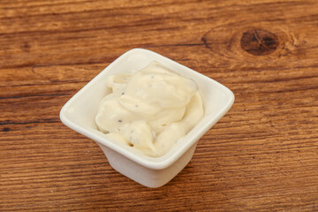 Caesar cream sauce with parmesan and herbs