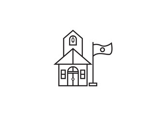 Minimalist School icon and logo  Design idea.