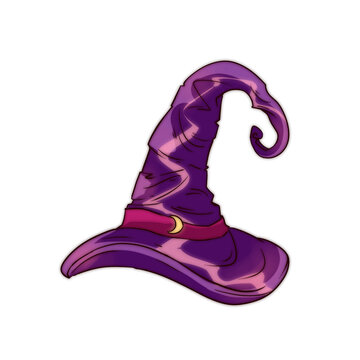 Magic witch hat with moon