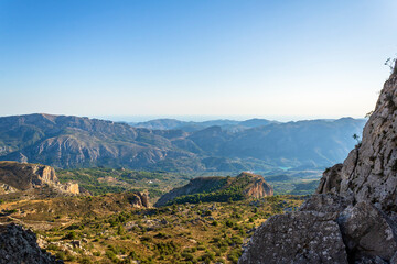 Views from the Partagat chasms of the Guadalest reservoir.