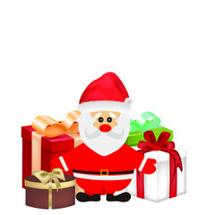 Santa Clause with presents. vector illustration