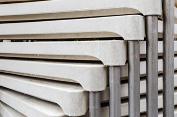 Close up of stacked table, Abstact