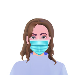 Woman wearing mask. vector illustration