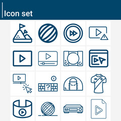 Simple set of stage direction related lineal icons.