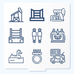 Simple set of 9 icons related to tire