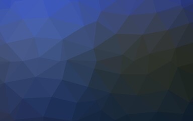 Dark BLUE vector shining triangular background.