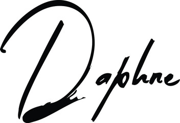 Daphne-Female Name Modern Brush Calligraphy Cursive Text on White Background