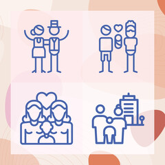 Fototapeta premium Simple set of son related lineal icons