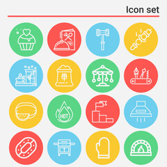 Fototapeta premium 16 pack of cook lineal web icons set