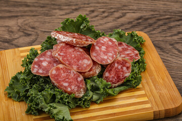 Iberian pork Fuet sausage slices