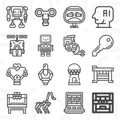 16 pack of automation  lineal web icons set