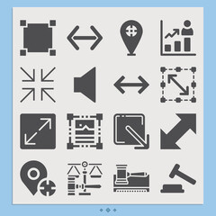 Simple set of enhance related filled icons.