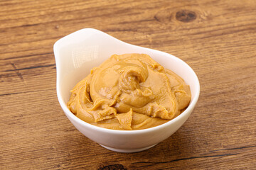 Peanut butter in the bowl