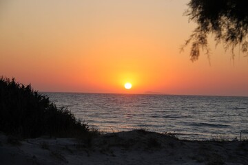 Fototapeta na wymiar sunset on the beach of Kos Island, Grece