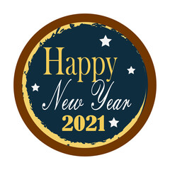 design label  and sticker happy new year 2021