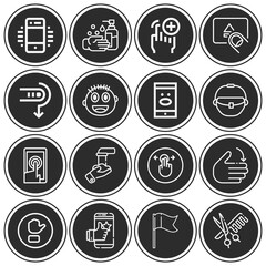 16 pack of gesture  lineal web icons set