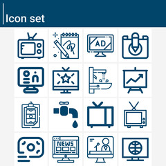 Fototapeta na wymiar Simple set of channel related lineal icons.