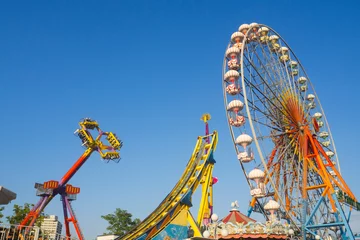 Foto auf Acrylglas Vergnügungspark amusement park, theme park and funfair, big ferris wheel and color images - Turkey, Ankara