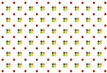 Estampado infantil de lunares de colores básicos