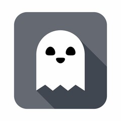 Halloween ghost, scary or cute cartoon spooky ghost, Halloween holiday.