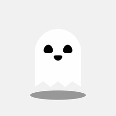 Halloween ghost, scary or cute cartoon spooky ghost, Halloween holiday.