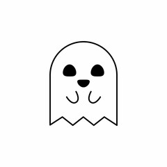 Halloween ghost, scary or cute cartoon spooky ghost, Halloween holiday.