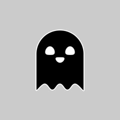 Halloween ghost, scary or cute cartoon spooky ghost, Halloween holiday.