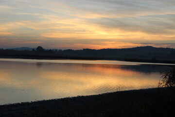 sunset over the river