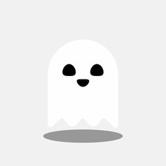 Halloween ghost, scary or cute cartoon spooky ghost, Halloween holiday.