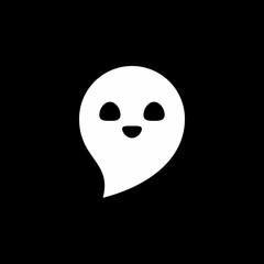 Halloween ghost, scary or cute cartoon spooky ghost, Halloween holiday.