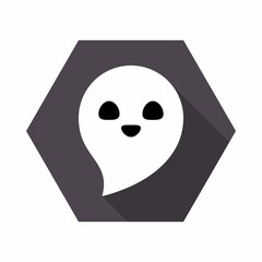 Halloween ghost, scary or cute cartoon spooky ghost, Halloween holiday.