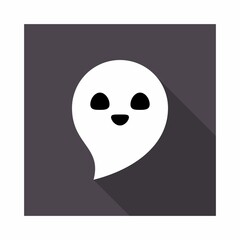 Halloween ghost, scary or cute cartoon spooky ghost, Halloween holiday.