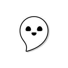 Halloween ghost, scary or cute cartoon spooky ghost, Halloween holiday.