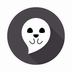 Halloween ghost, scary or cute cartoon spooky ghost, Halloween holiday.