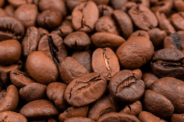 Freshly roasted coffee beans background