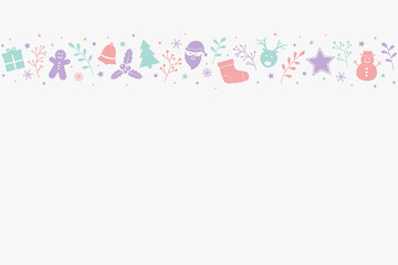 Design of Christmas background with ornaments. Empty Xmas card. Vector