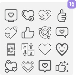 Simple set of comparable related lineal icons.