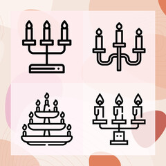 Simple set of relevant related lineal icons