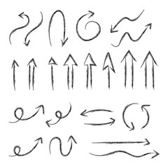 Obraz premium Arrow doodles vector collection. Set of Hand drawn vector arrows.