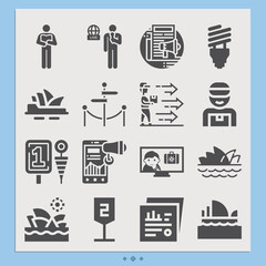 Simple set of herald related filled icons.