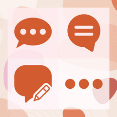 Simple set of vocabulary related filled icons