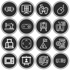 16 pack of net  lineal web icons set